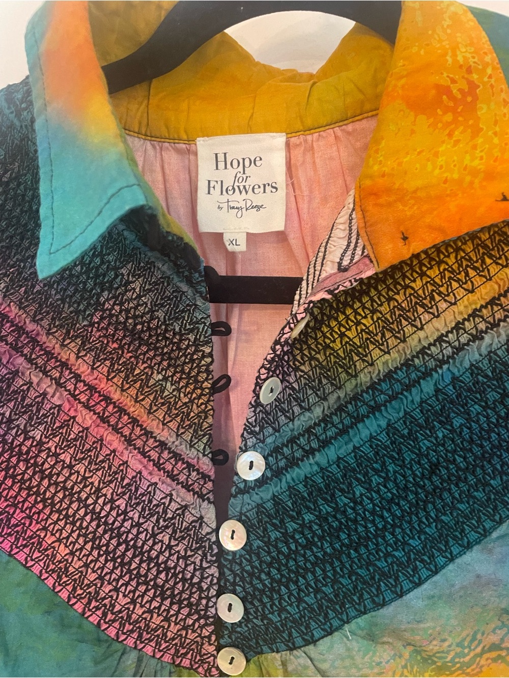 Tracy Reese Multicolor Tie-Dye Pintuck Blouse - Picture 2 of 4
